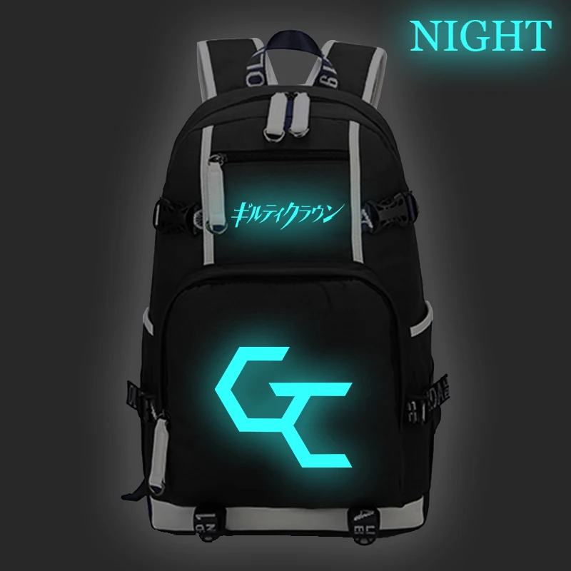Надпись Guilty Crown GC рюкзак с отражающими вставками для мальчиков и девочек Школьный