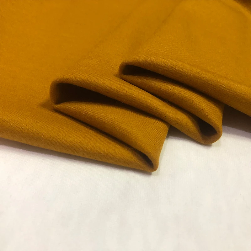 

Yellow stretch double-sided knitted wool cashmere fabric autumn and winter thick fabric sewing fabric