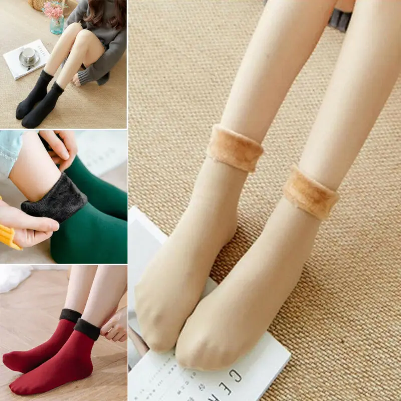 Зимние теплые женские носки 2020 толстые шерстяные кашемировые для снега