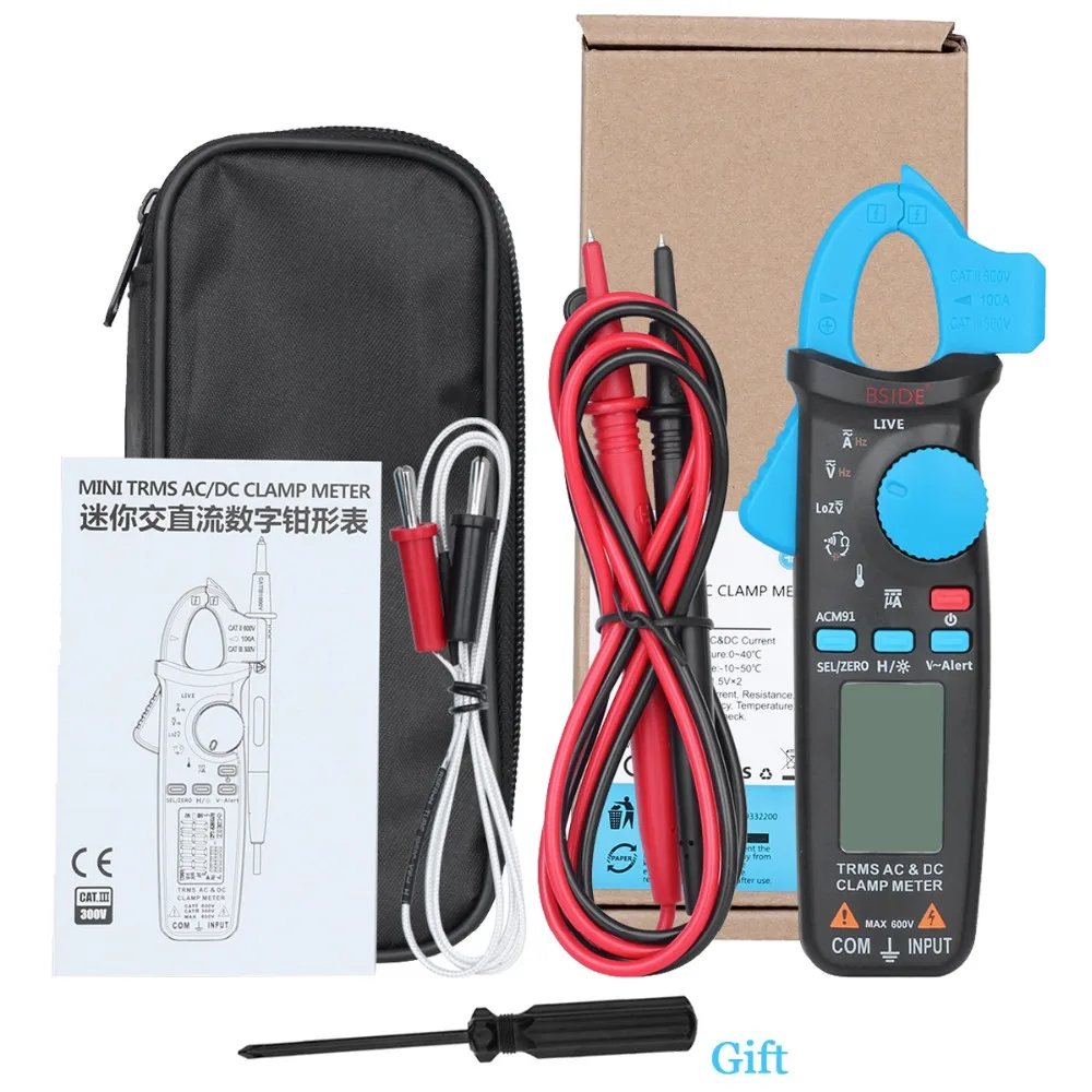 

ACM81/91 Pocket Digital Clamp Meter Multimeter DC/ 100A 1mA Tester Professional car repair Ampermetr Ammeter