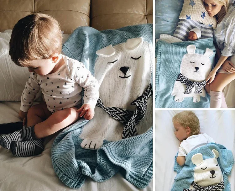 Новинка года; Bebe; белое одеяло с медведем; полотенце с ушками; вязаный свитер Soogan; сезон весна-осень пляжное одеяло; детское Хлопковое одеяло