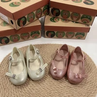 girls small bow kids shoes girls cute princess dance single casual shoe 2022 new childrens party wedding shoes hmi072