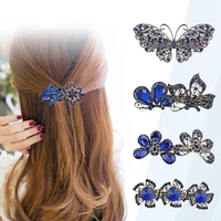 2021 crystal flower butterfly barrettes hair clips for women rhinestone vintage mutiple hairpins headwear girls hair accessories