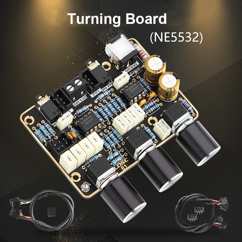 Поворотная плата Lusya HIFI NE5532 с низкочастотным фильтром и предусилителем |
