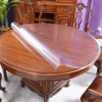 1 0mm round pvc tablecloth waterproof oilproof able cover glass soft cloth table cover home kitchen placemat dining room
