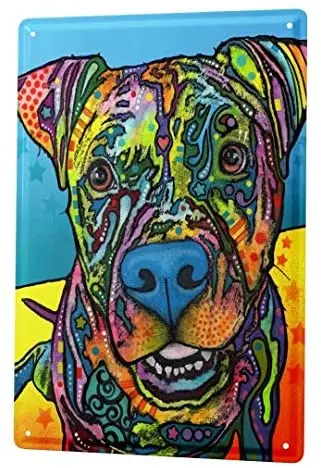 

Tin Sign Decor Plaques Dog Pitbull
