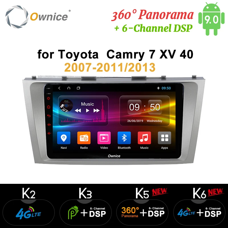 Ownice K3 K5 K6 2 Din 8 ядерный Android 9,0 автомобильный DVD gps Navi для Toyota Camry v40 2007-2011 2013 4G LTE 360 Panorama DSP SPDIF