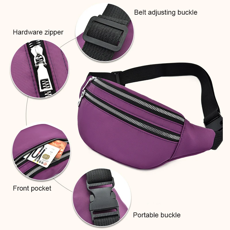 Women's Waist Bags Casual Crossbody Chest Bags Outdoor Gym Sports Pocket Portable Cycling Bag All-match Messenger Belt Bags