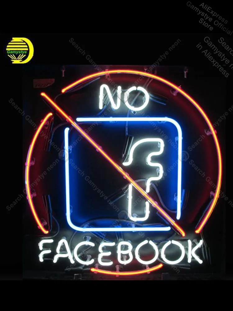 

No Facebook Anti Neon Sign Bulb Handcrafted Iconic Sign neon signboard anuncio luminoso neon wall lights neon lights for rooms