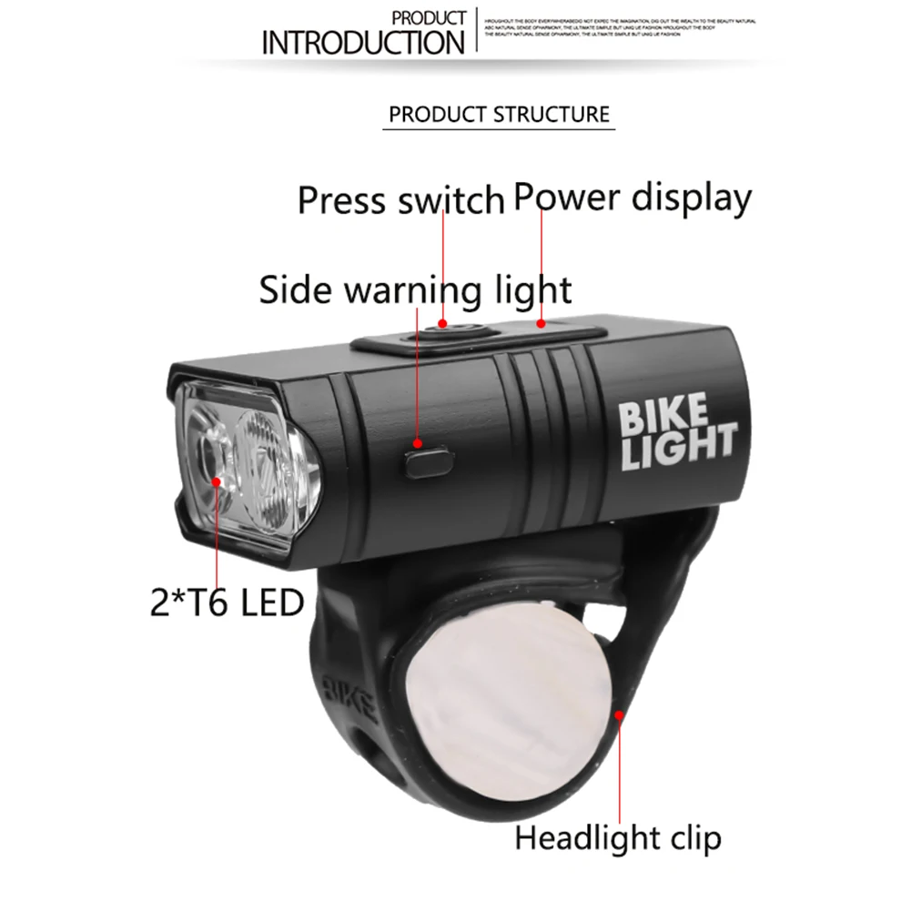 

2pcs T6 LED Bike Light Set Bicycle Front Light Taillight Mountain Cycle Front Back Headlight Lamp Flashlight Warning Lights