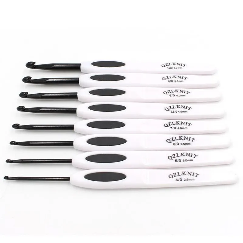 Набор эргономичных спиц для вязания крючком 2 5 6 0 мм 8 шт./компл. белые пластиковые