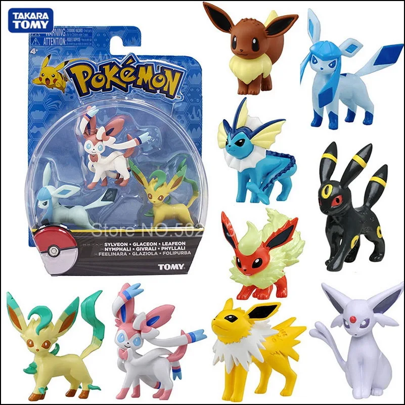 Takara Tomy Vaporeon Jolteon Flareon зеркаon Umbreon Leafeon Jelly Eeveelution Аниме Покемон Eevee фигурка кукла