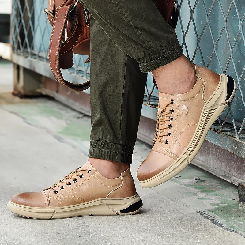 Мужские туфли из натуральной кожи на плоской подошве Высококачественная Мужская