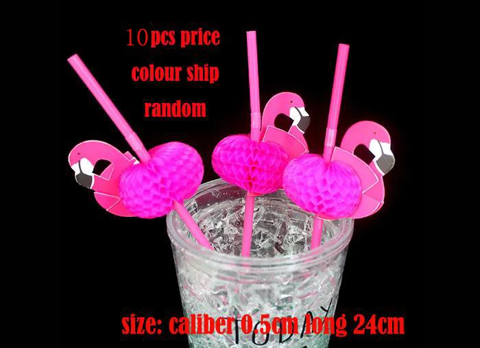 10pcs Flamingo Креативные многоразовые Фламинго Единорог сердце флаг солома сок напиток молоко чай мягкие пластиковые соломинки бар Свадебные вечерние украшения - Цвет: 10pcs Flamingo