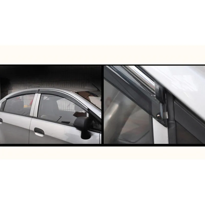 High quality 4 Piece Injection molding trim vent shade rain sun wind deflector window visor for Sail 2010-2014 2015-2017 | Автомобили и