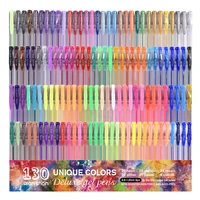 130 colors gel pen set art professional colorful pen fluorescent marker pen student supplies glitter pens