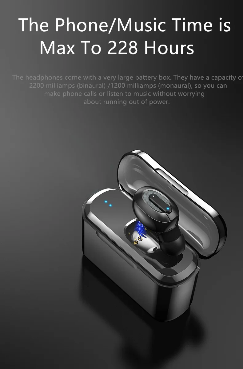 Мини Tws наушники Bluetooth 5,0 наушники перезаряжаемая гарнитура Blutooth Беспроводные наушники с зарядным устройством светодиодный дисплей Handfree