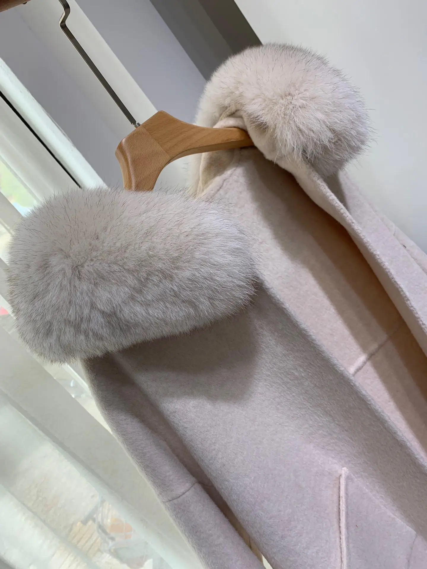 Корейское длинное кашемировое пальто с настоящим бренд Fox Fur Trim Hoodie теплое плотное пальто с большими карманами женская верхняя одежда зимнее пальто