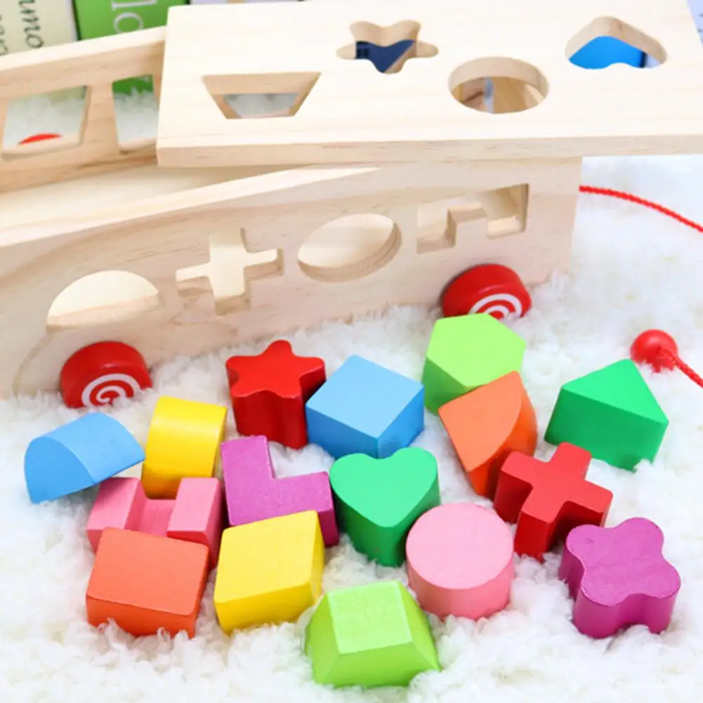 

Kids Wooden Building Blocks Baby Cognitive Sorter Matching Wood Box Children Early Eductional Toy Intelligence Tangram Game Toys