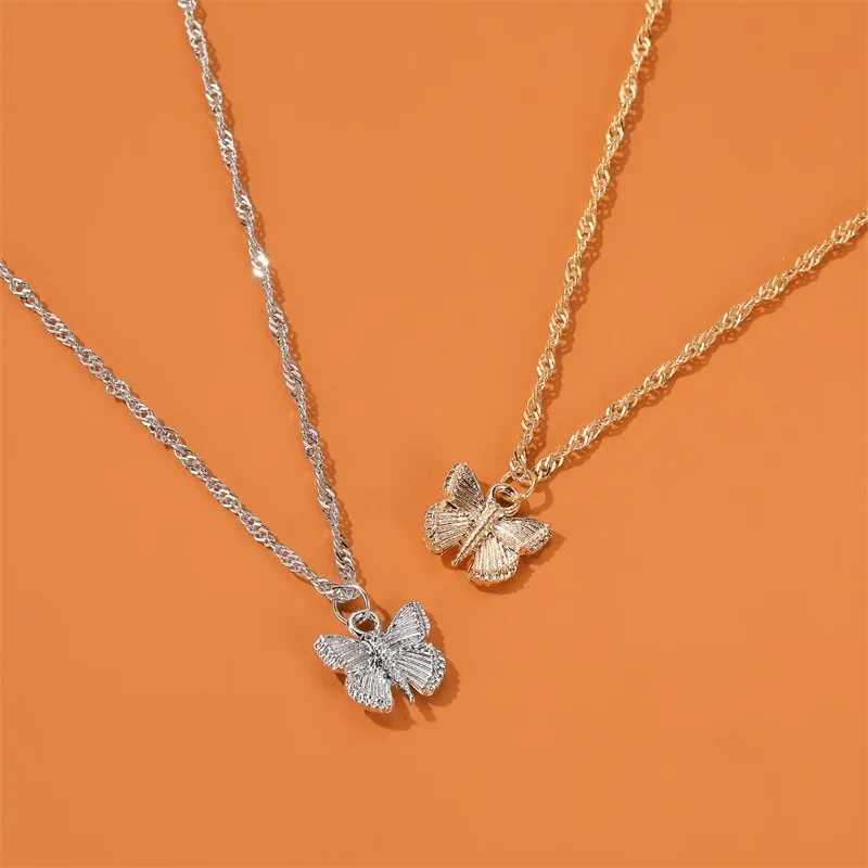 Ожерелье Find Me с подвеской бабочкой женское простое ожерелье до ключиц из сплава