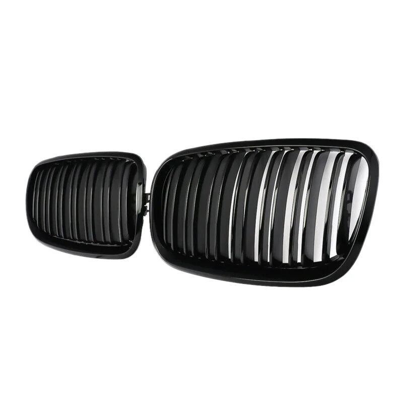 Двойная решетка радиатора X5 X6 передняя 2007-2013-BMW E70 E71 (ABS глянцевый черный гриль