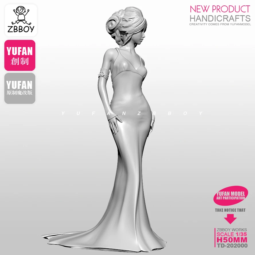 

50MM1/35 Resin Kits Evening dress goddess resin soldier self-assembled TD-202000