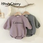 HoneyCherry для маленьких девочек боди буквы Baby бархат цельный свитер для девочек и мальчиков, модная свободная от Carter's, детский костюмчик,