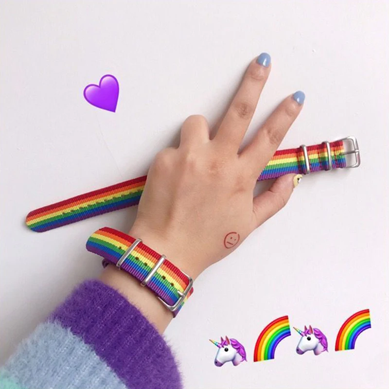 Плетеный Радужный Браслет для женщин девушек геев бисексуалов транссексуалов |