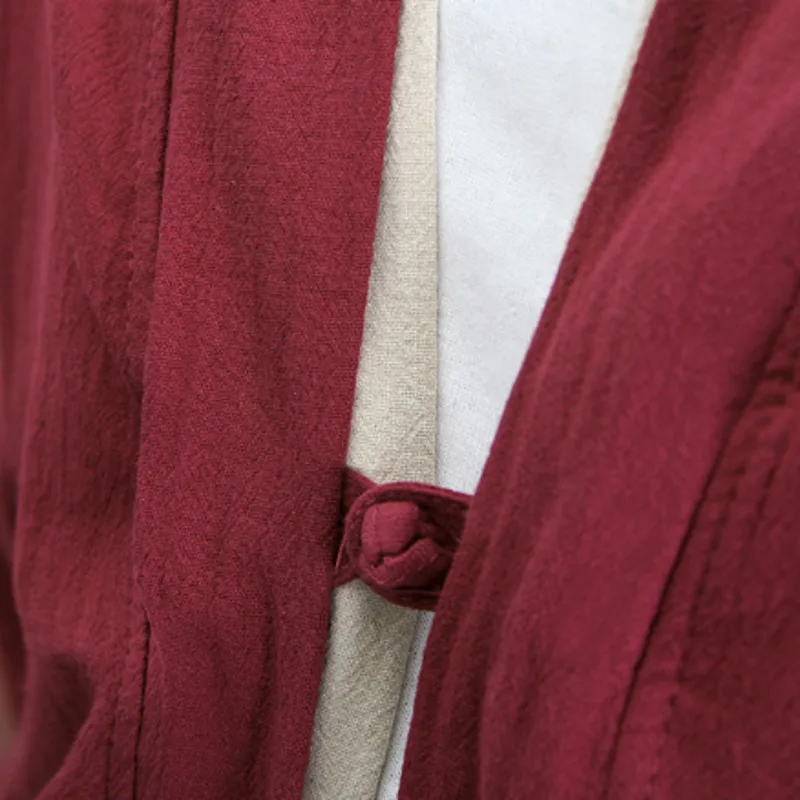 

#7919 Summer Cotton Linen Jacket For Men Short Sleeve Loose Vintage Kimono Jacket Men Thin Single Button Casual Kimono Coat 5XL