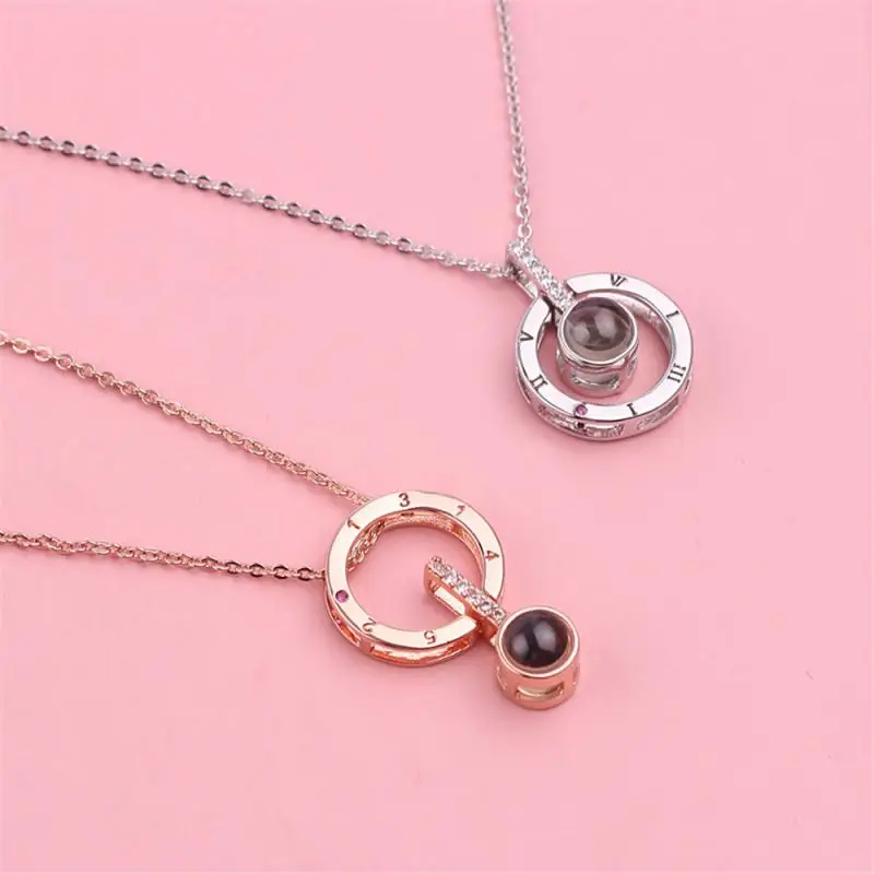 100 языков I Love You ожерелье памяти Projectio n Амор Женский сплава кулон Ювелирное колье