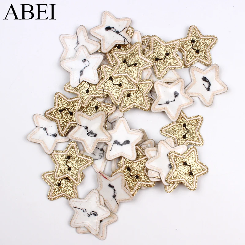 10 шт. золотые блестящие нашивки со звездами наклейки для одежды сумок обуви