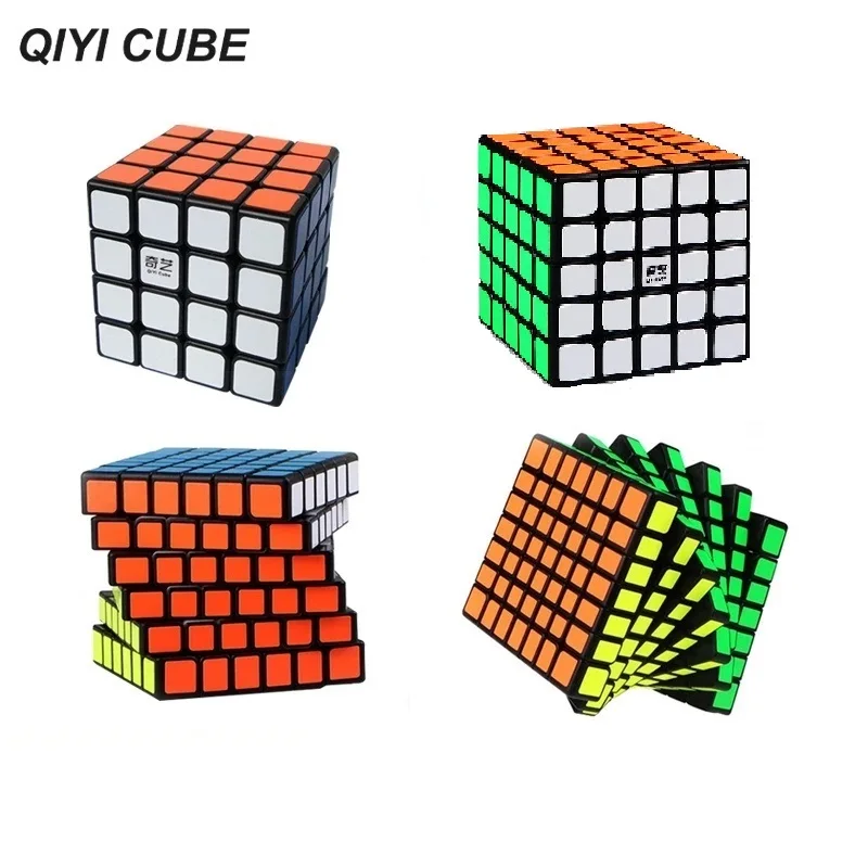 

Скоростной магический куб Qiyi, профессиональный черный 2x2x2 3x3x3 4x4x4 5x5x5 6x6 7x7x7, Neo Cubo Magico игрушки для образовательных игр