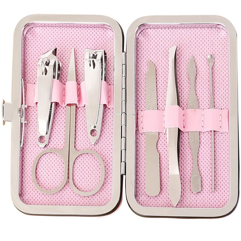 

7pcs/set New Manicure Nail Clippers Pedicure Set Portable Travel Hygiene Kit Stainless Steel Nail Cutter Tool Set