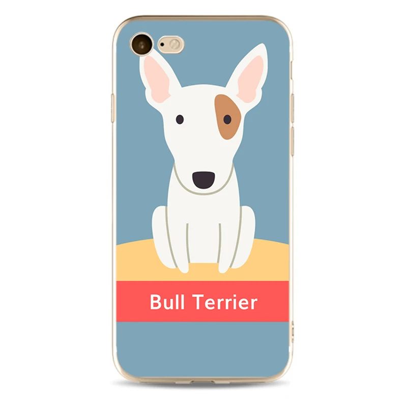 Чехол для телефона из мягкого силикона и ТПУ с изображением щенков Бультерьера