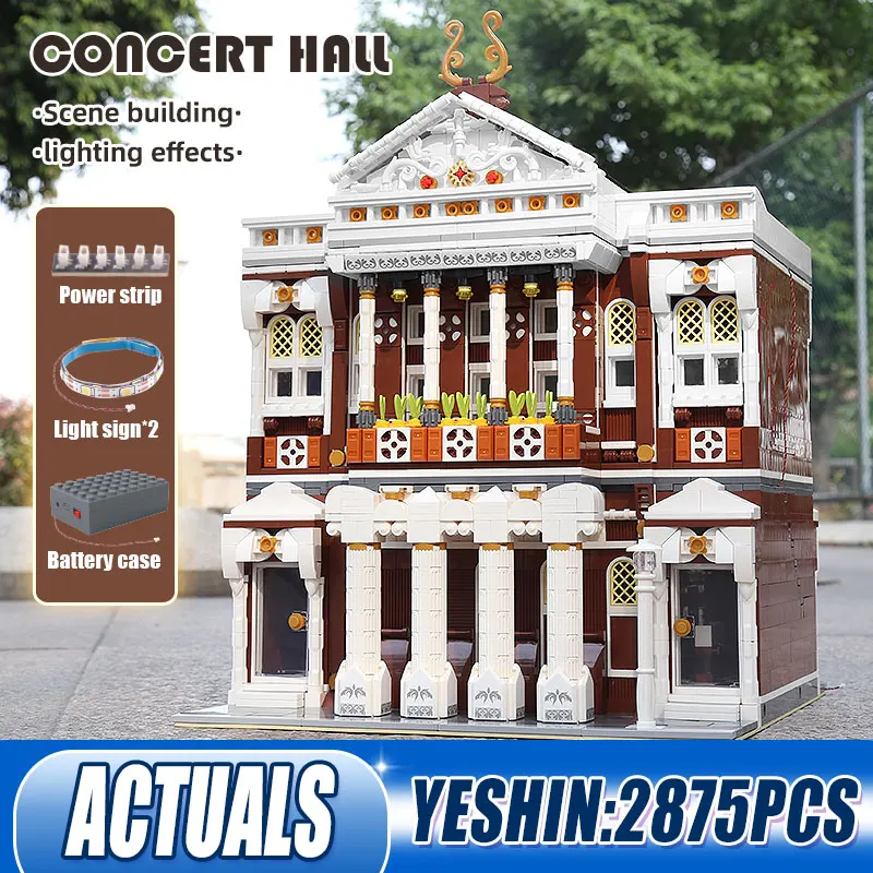 

Mould King 16032 the Concert Hall with Light Architecture Building Blocks City Model Toys for Kids Educational Gifts