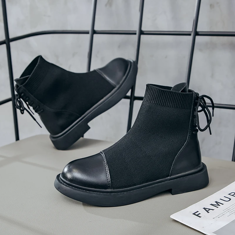 Новинка 2020 года Модные женские Ботинки martin в британском стиле кожаные