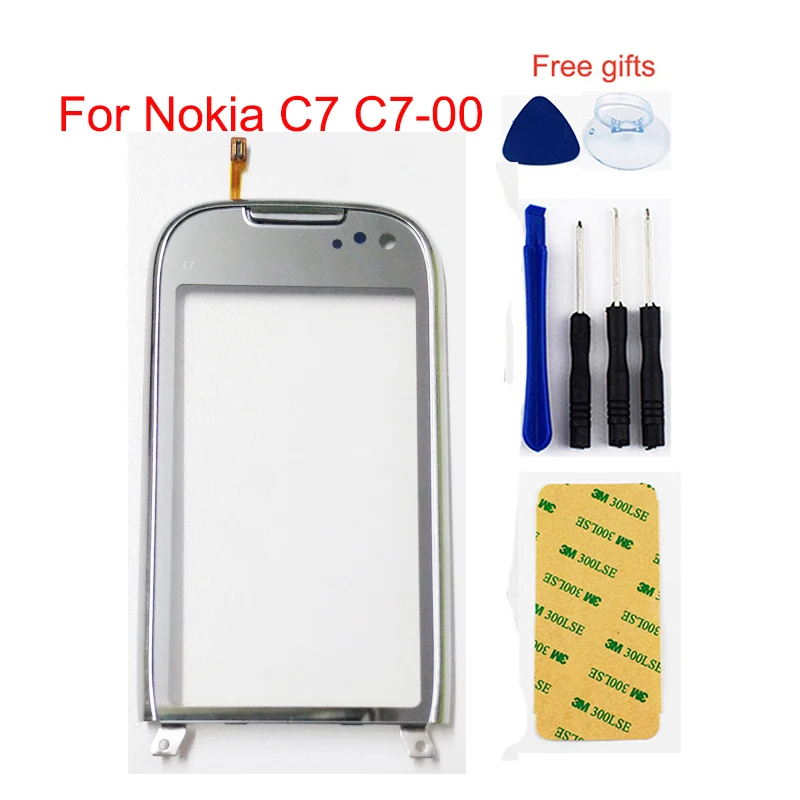 Серебристый для Nokia C7 C7-00 сенсорный экран дигитайзер сенсорная стеклянная панель объектива