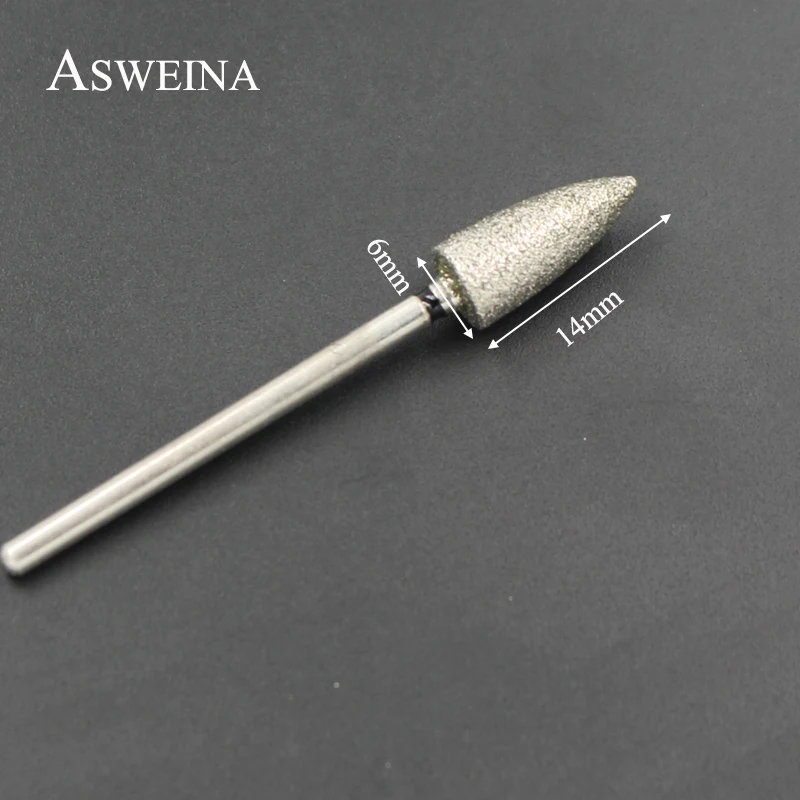 1 шт. сверла для дизайна ногтей ASWEINA черного цвета с острыми головками и алмазным