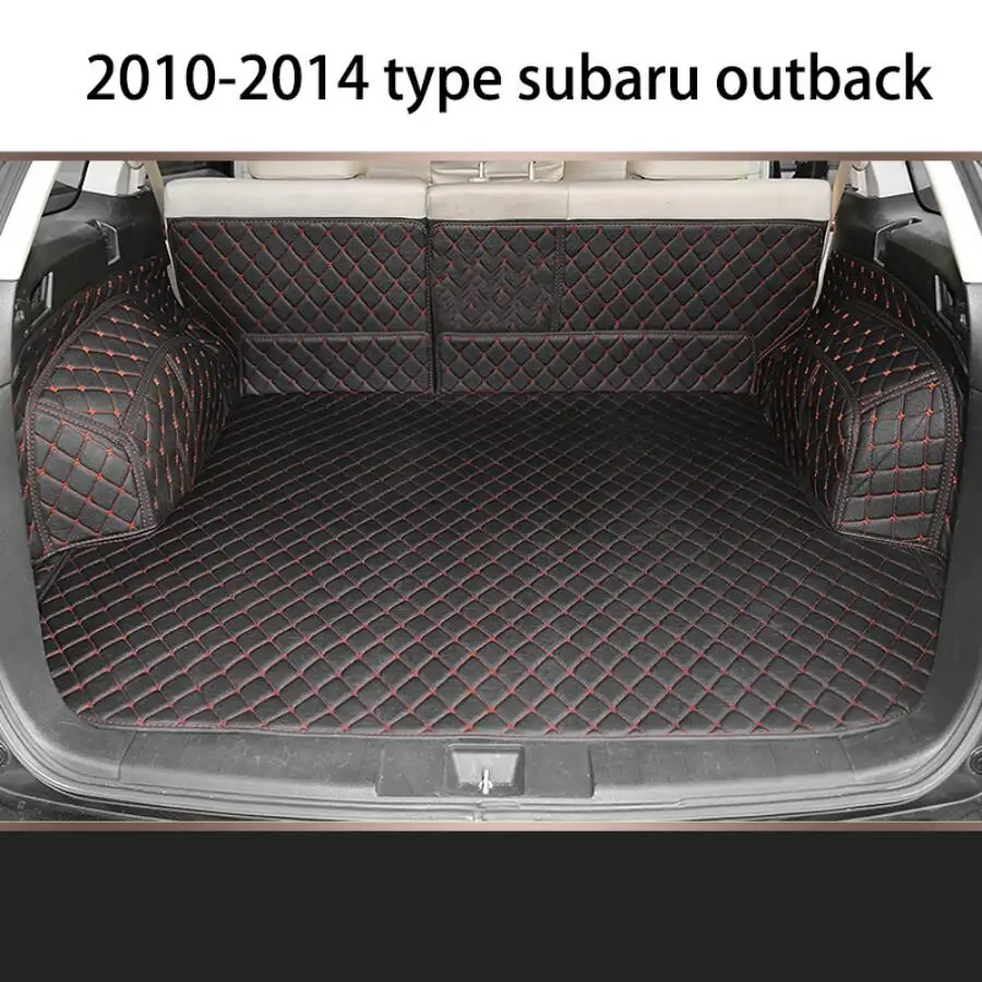 for Leather Car Trunk Mat Cargo Liner for Subaru Outback 2009 2010 2011 2012 2013 2014 Rug Carpet Interior Accessories