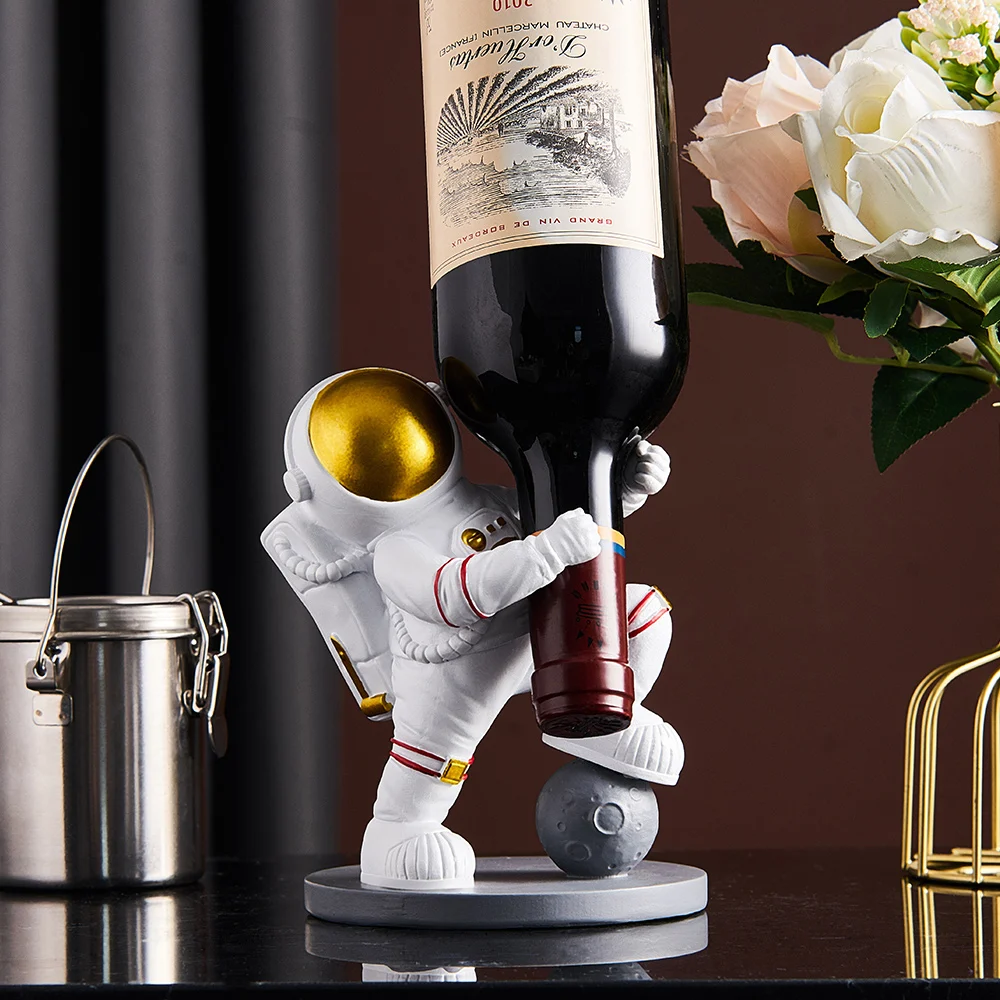 Hanging Wine Glass Holder Astronaut Wine Rack Wine Bottle Glass Holder Mold Creative Wine Bottle Rack Holder Home Decoration 2