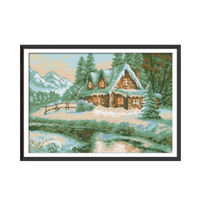 Алмазная живопись Joy Sunday вышивка полный набор Lakeside Snowhouse квадратные и круглые