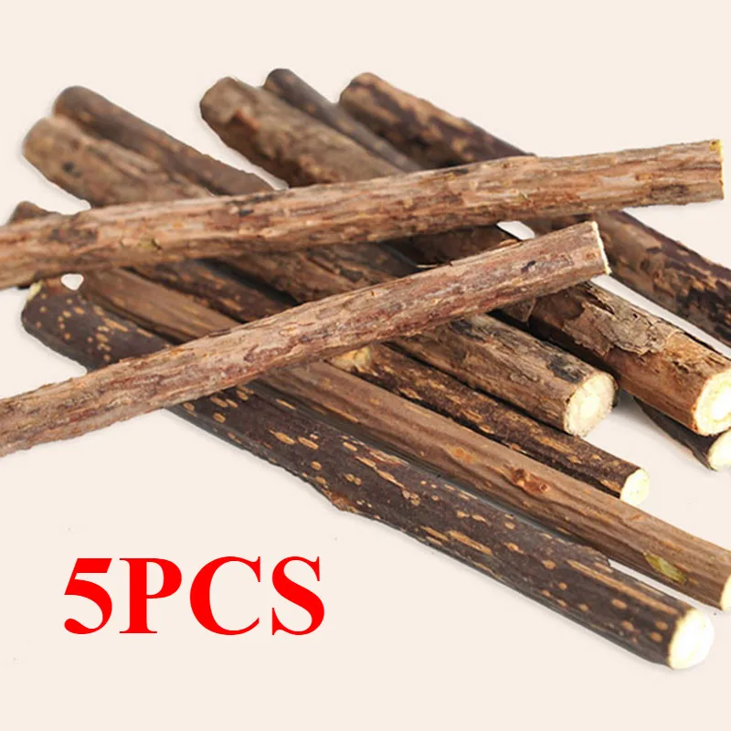 Жевательная палочка для домашних животных 5 шт./компл. игрушка кошек натуральный