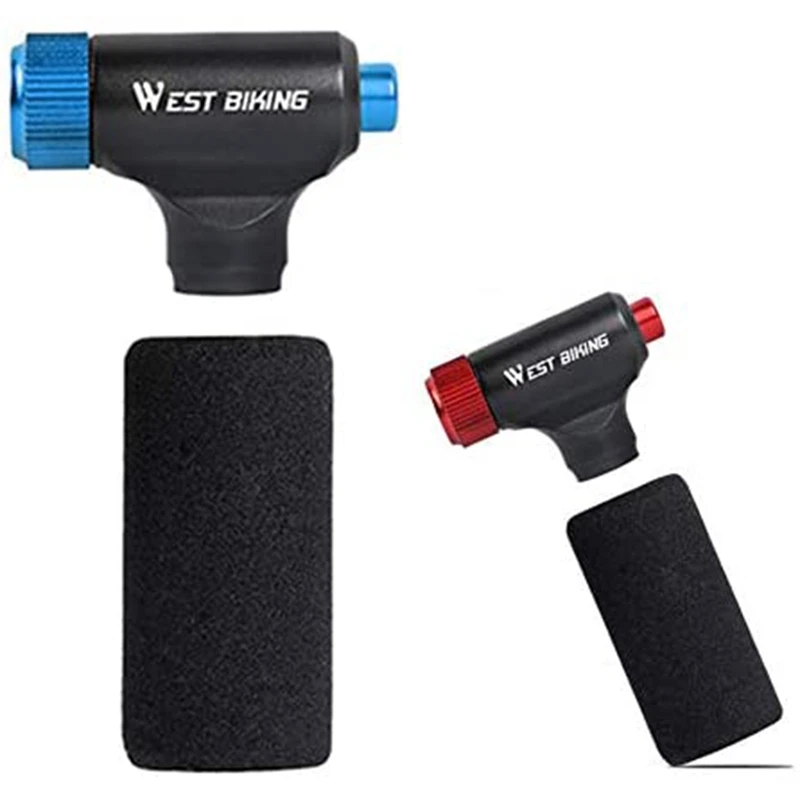 

WEST BIKING Portable CO2 Inflator with Insulated Sleeve, Presta and Schrader Valve Compatible, Bicycle Tire Pump for Bicycle