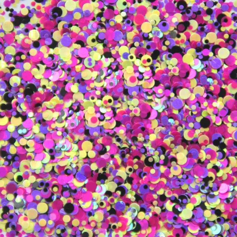 

Mixed Dot 24-500grams/lot Mix Colors Round Dot Spangle shape glitter Flake cosmetic powder for nail Gel (solvent resistant)