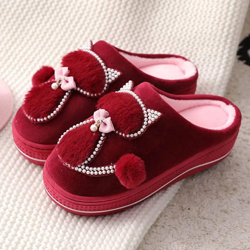 Тапки женские зимние из хлопка на платформе теплые 2021 | Обувь