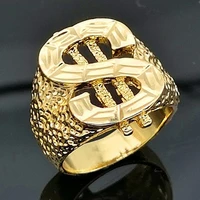 new trendy dollar shape ring mens ring fashion metal gold plated ring accessories party jewelry