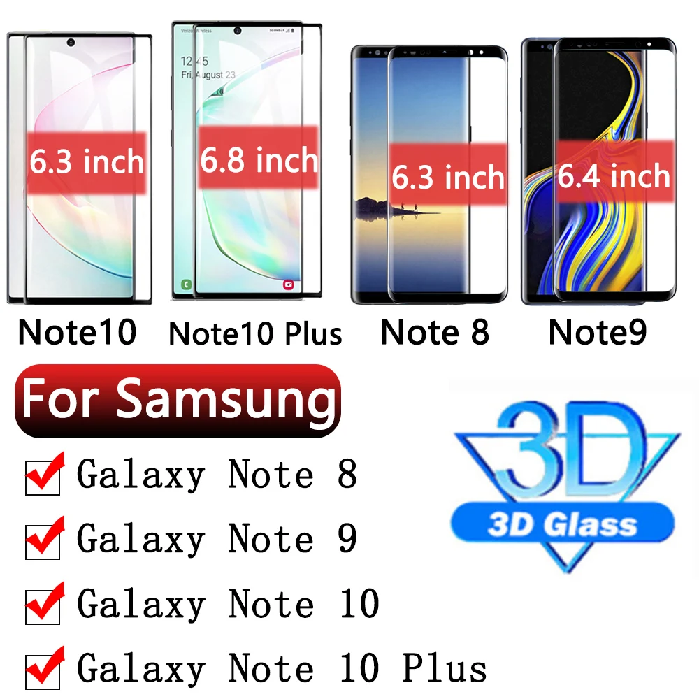 Защитное стекло для samsung Note 10 9 8 Plus из закаленного стекла чехол для экрана на Galaxy 10plus Note9 9note tremp glass es