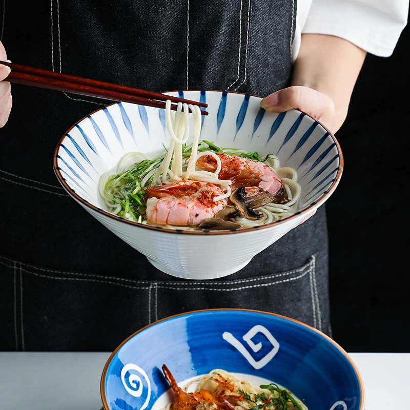 Cuenco de Ramen japonés de 8 pulgadas para ensalada, arroz, Pasta, sopa de fruta, cuenco de fideos,