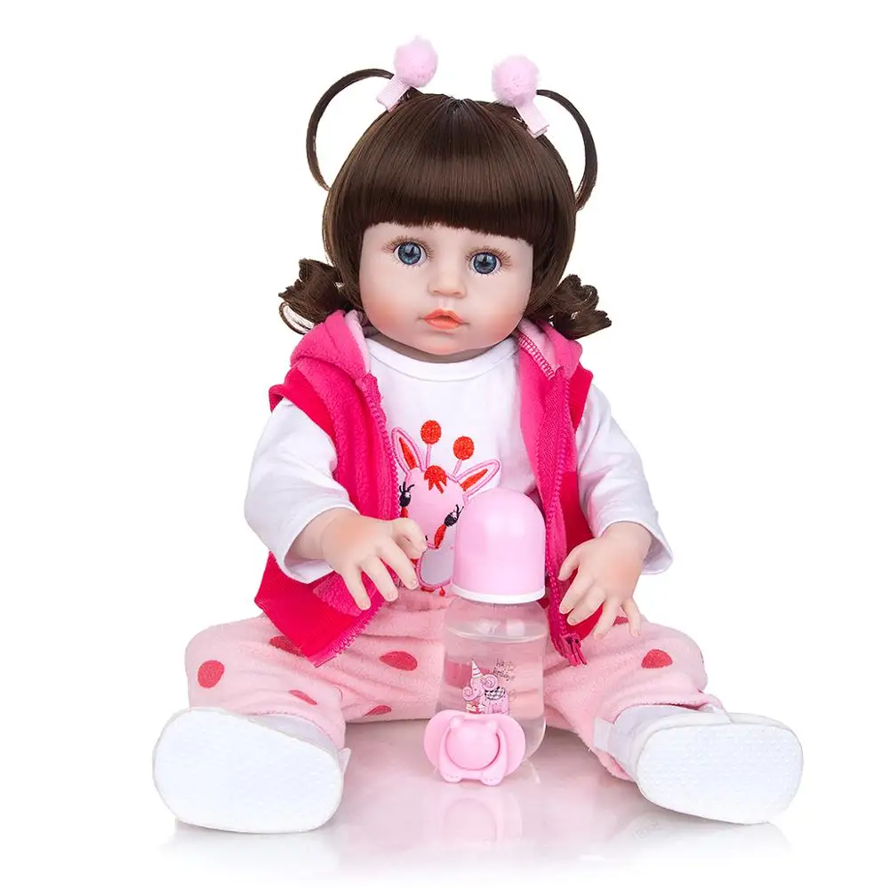 KEIUMI Cute Bebe Reborn Menina Doll 49cm Full Silicone Body Realistic Newborn Babies For Children's Day Kids Birthday Gifts | Игрушки и