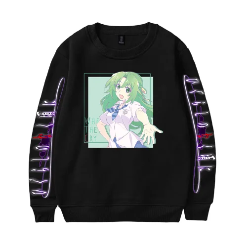 

2021 г., толстовка Higurashi no Naku Koro ni Sotsu 2D с круглым вырезом и принтом, Harajuku, круглый воротник 1